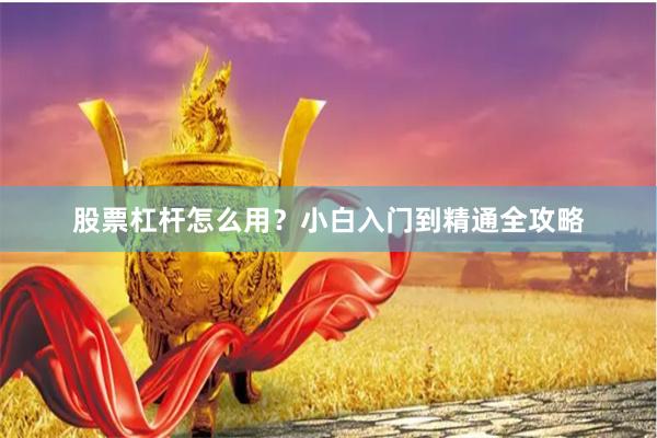 股票杠杆怎么用？小白入门到精通全攻略